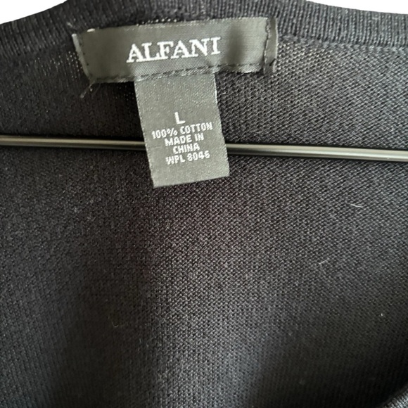 Alfani Knit Sweater Tunic Top Size Large Office Casual Bold Print Long Sleeve - Picture 4 of 13